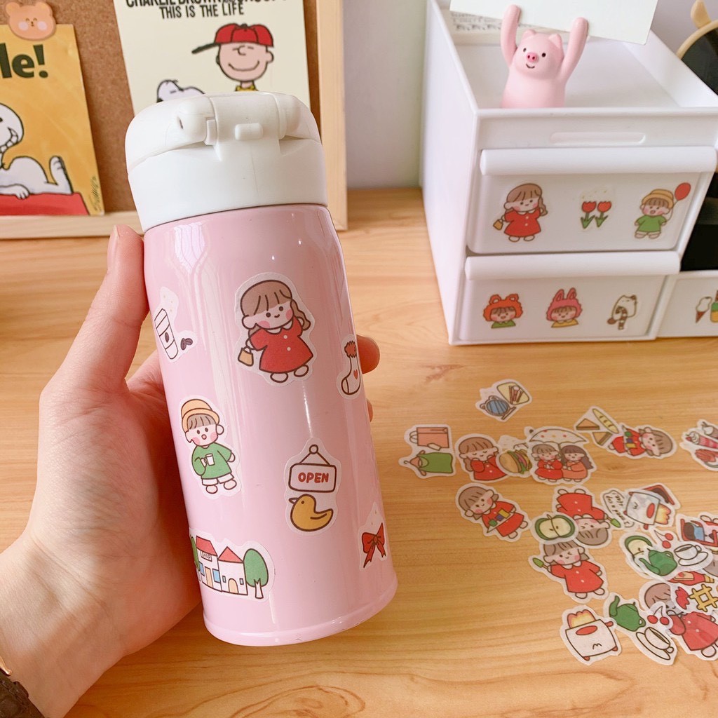 Gói 40 sticker hình bé gái dễ thương xịn sò - MiuSua