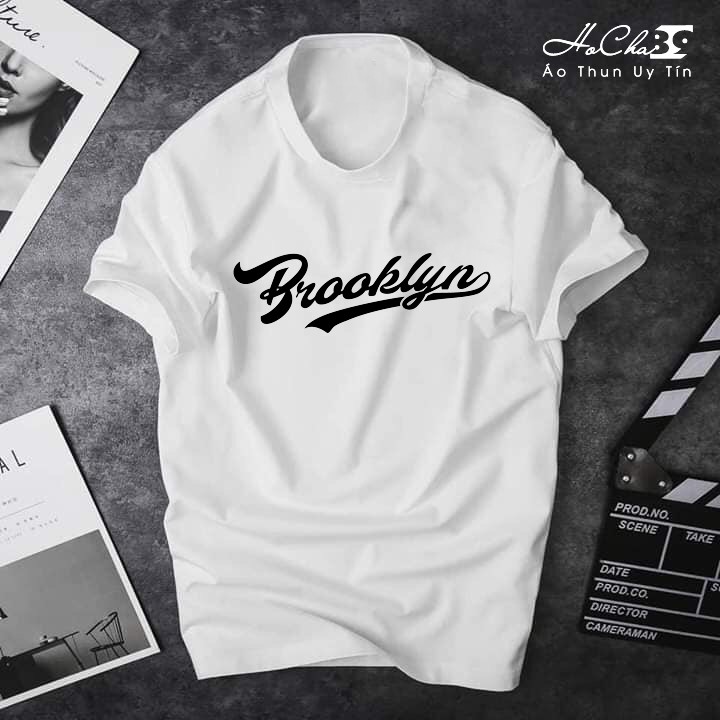 Áo Thun Brooklyn New York City Trắng Cao Cấp - Vải Cotton 4c Siêu Mềm Mịn (Không đúng Cotton đền tiền tặng áo)
