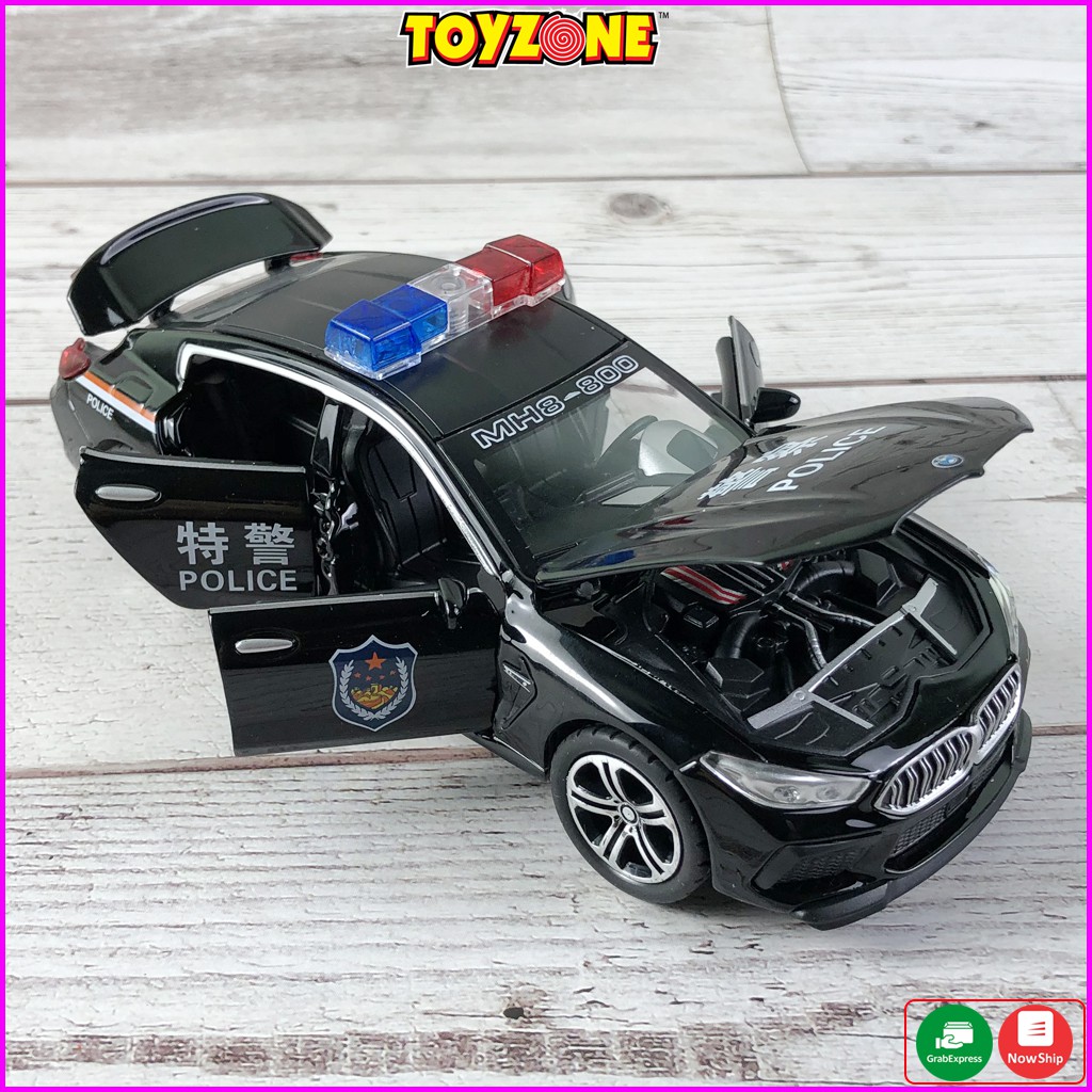 Xe mô hình BMW cảnh sát tỉ lệ 1:32 chất liệu hợp kim, đồ chơi mô hình trưng bày giá rẻ