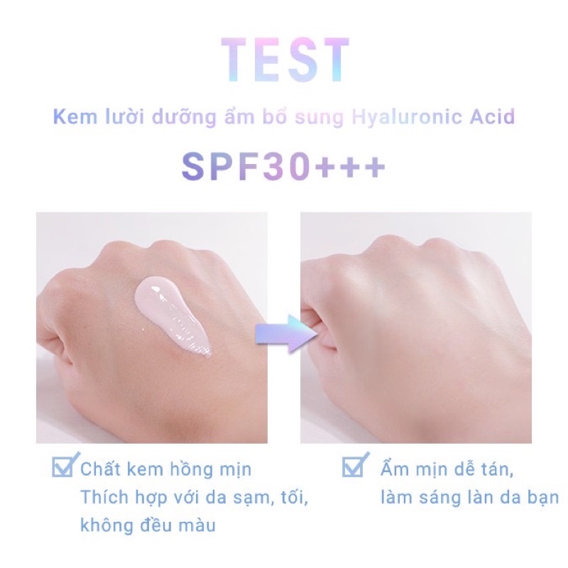 KEM LƯỜI MKUP DƯỠNG ẨM BỔ SUNG TINH CHẤT HYALURONIC ACID SPF50++