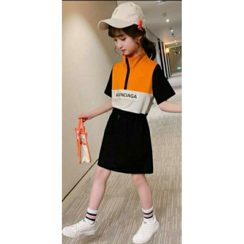 Váy Của Phụ Nữ Nhập Khẩu Màu Cam Đen