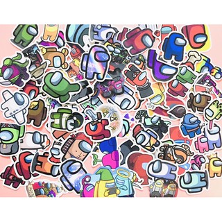 set 60 sticker among us ép lụa có đề can bóc dán / hình dán Among us