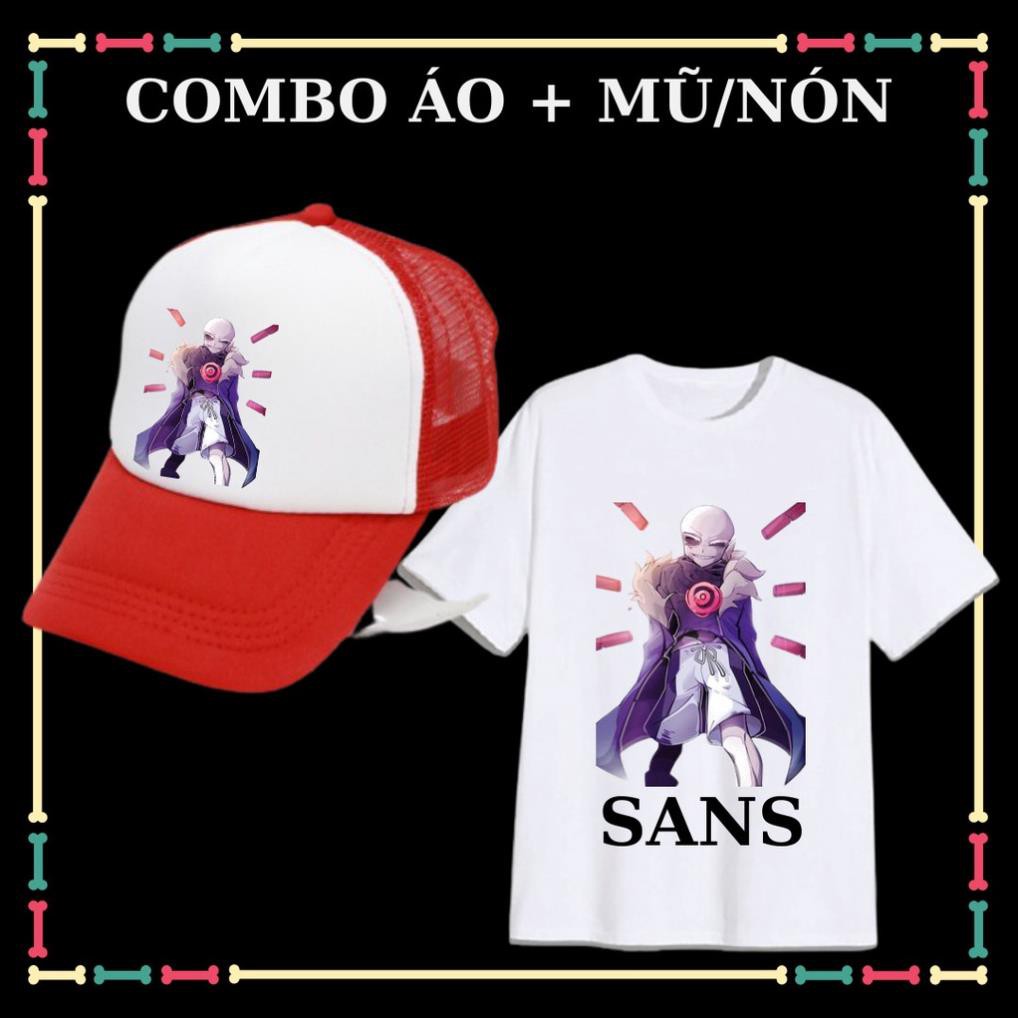 Combo áo sans mũ/nón sans siêu ngầu vải siêu xịn cho trẻ em size từ 10kg đến 90kg