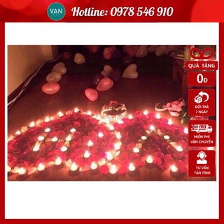 SET nến trang trí sinh nhật, tỏ tình ( 100 nến + 200 cánh hoa + 30 bóng tim )