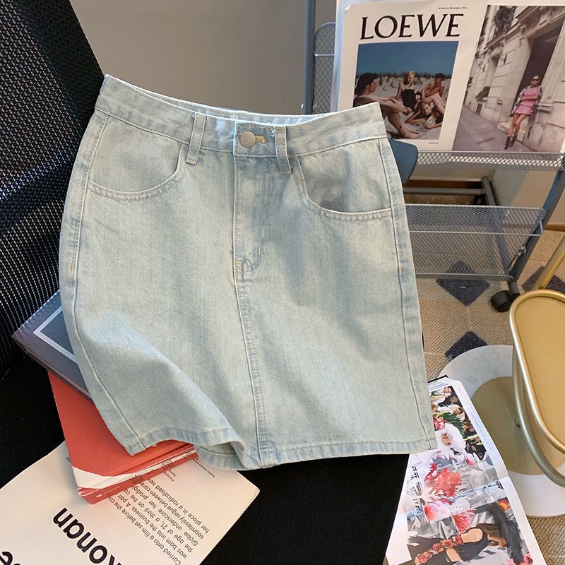 Chân Váy Denim Chữ a Lưng Cao Màu Sắc Tươi Sáng Thời Trang Mùa Hè Dành Cho Nữ