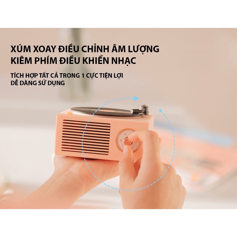 Loa Bluetooth Mini Đĩa Than Vinyl Cổ Điển X10 Phong Cách Giả Cổ Decor Vintage