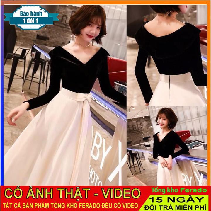 [ xả kho ] MiD Set áo nhung đen + chân váy trẻ trung S1317 Mie Design kèm ảnh thật