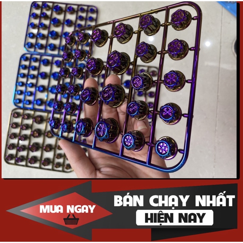 Nắp chụp ốc bằng nhựa ABS mạ titan trang trí xe máy 30 con