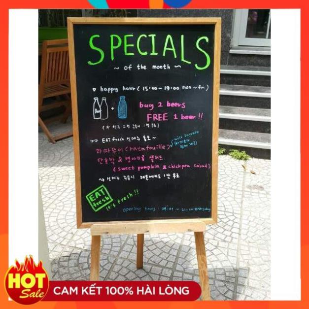 BẢNG ĐEN MENU viết phấn 60x80cm khung gỗ cao cấp 💖FREE SHIP💖 Tặng vít treo bảng