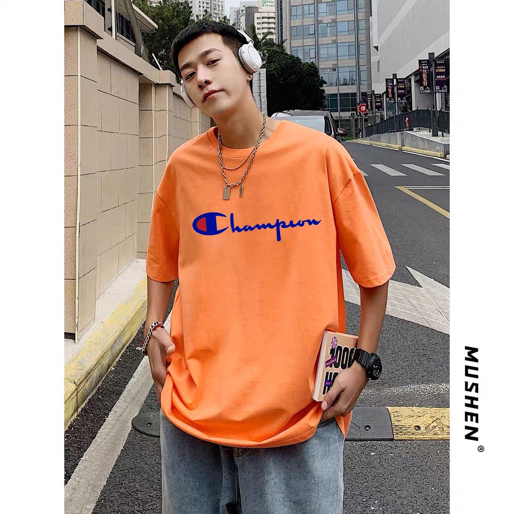 Áo thun tay lỡ unisex, áo phông đẹp Champion phong cách thời trang cá tính.