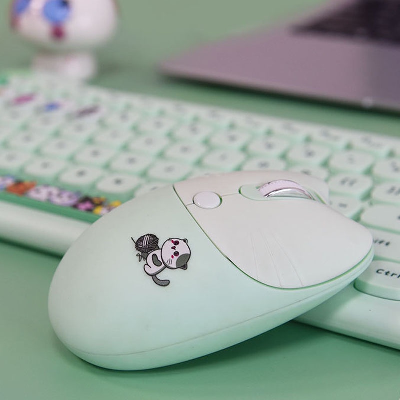 Combo bàn phím và chuột không dây Mofii Geezer phiên bản Meow PLUS cho điện thoại, máy tính bảng, máy tính laptop, PC