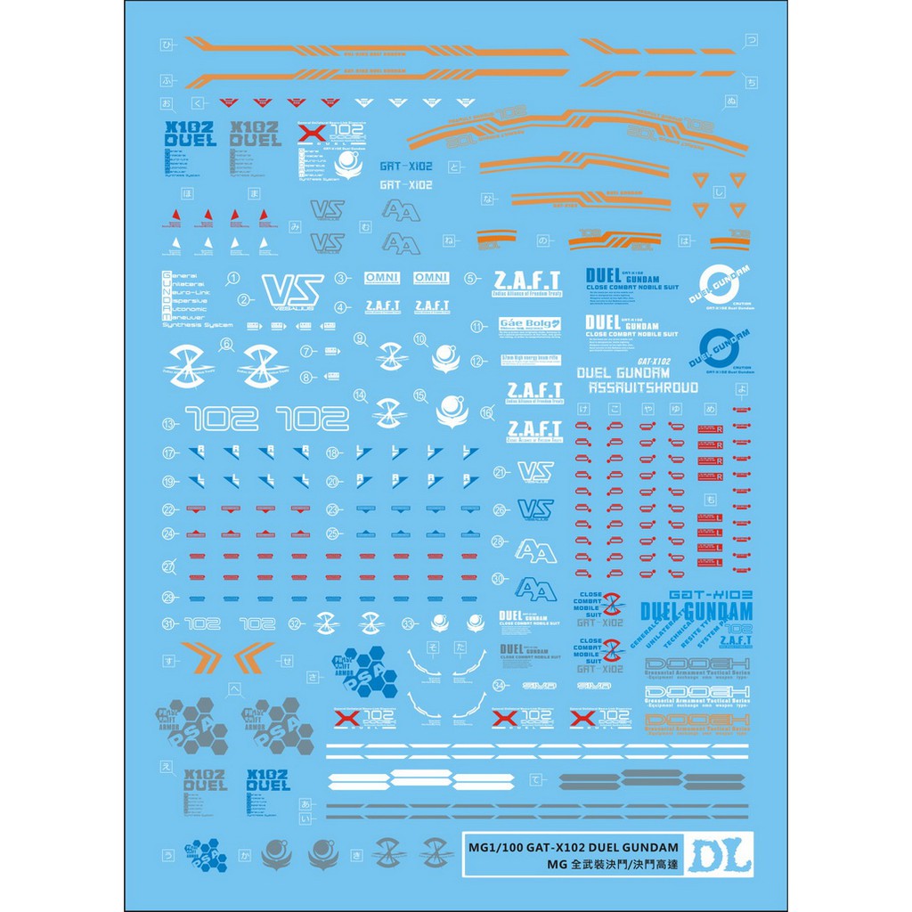 Decal nước dán mô hình Duel Buster Aegis Seed Destiny Series water sticker các loại