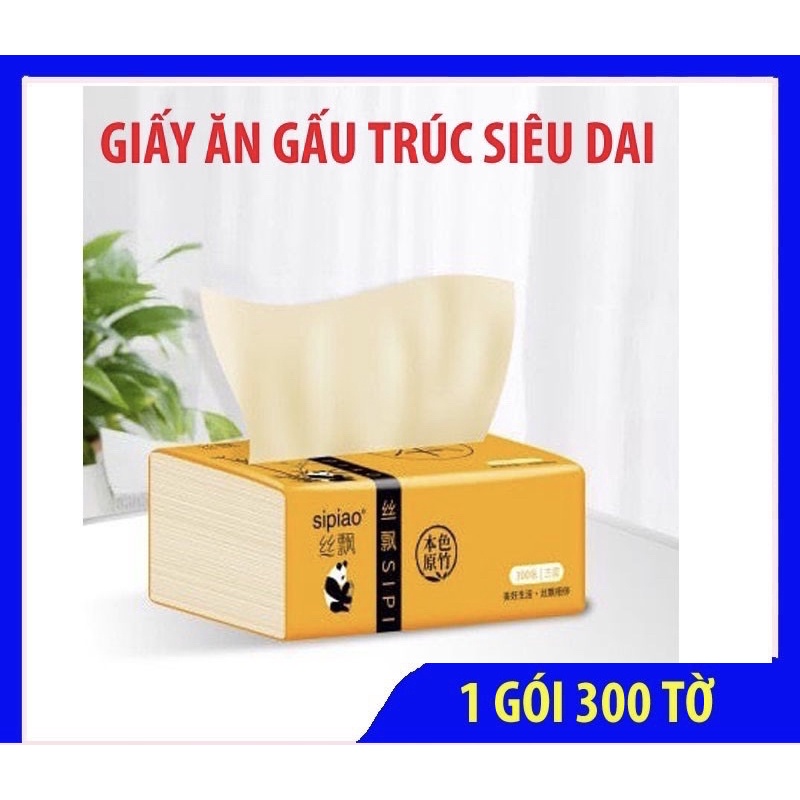 Sỉ 10 GÓI GIẤY ĂN GẤU TRÚC SIPIAO NỘI ĐỊA TRUNG.HÀNG SIÊU DAI CÓ 2 MÀU GIẤY