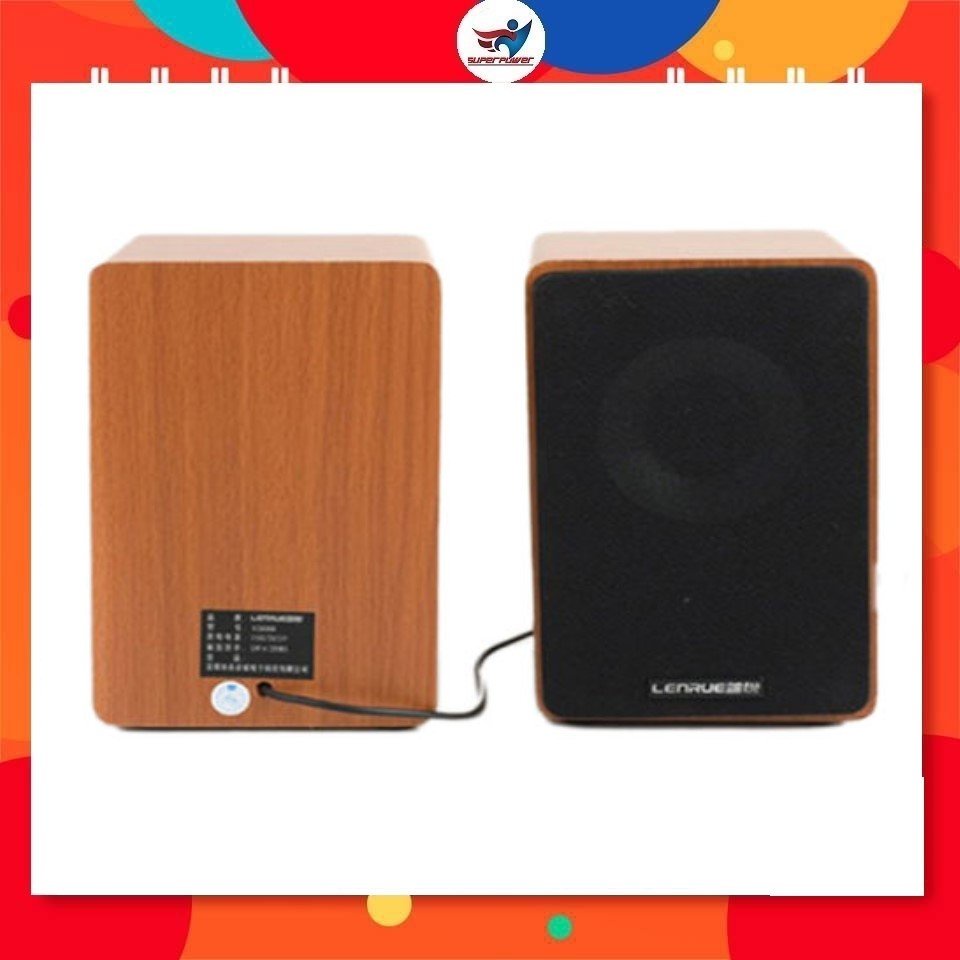Loa Lenrue V3000 - Loa máy tính để bàn (nâu gỗ-đen gỗ)