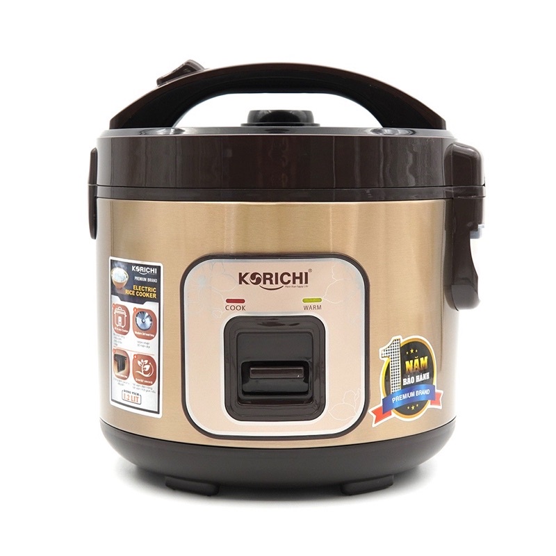 Nồi Cơm Điện Korichi KRC 1201 - Nồi Cơm Điện 1.2L 500W Chống Dính, Siêu Bền, An Toàn Cho Sức Khỏe, Bảo Hành Chính Hãng