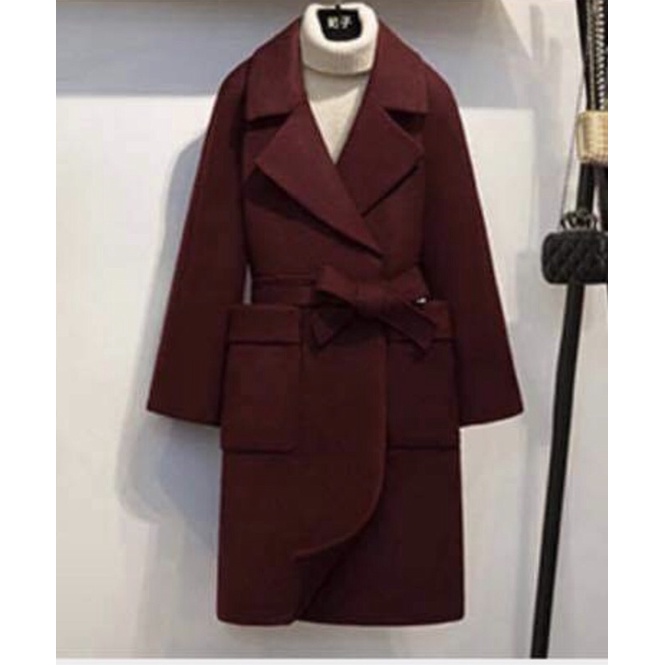 Áo khoác dạ màu đỏ đun
