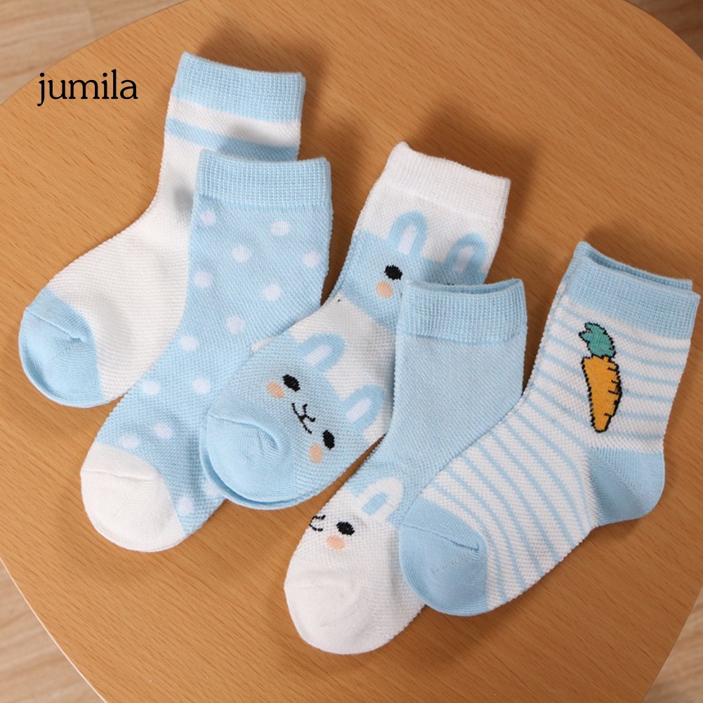 Set 5 Đôi Vớ Cotton Thoáng Khí Cho Bé