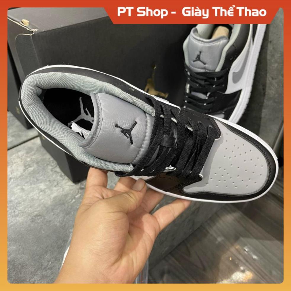 Giày Thể Thao Nam Nữ Jo.rdan JD1 Smoke Gray Low Ghi Đen Xám Cổ Thấp , Giầy sneaker hot trend