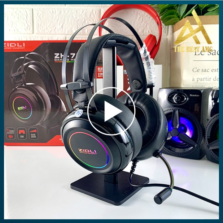 Tai Nghe Gaming Có Dây Headphone Chụp Tai ZIDLI ZH7 RB Đèn LED 7 Màu - Tai Nghe Nhạc Máy Vi TÍnh Laptop Game Thủ Có Mic