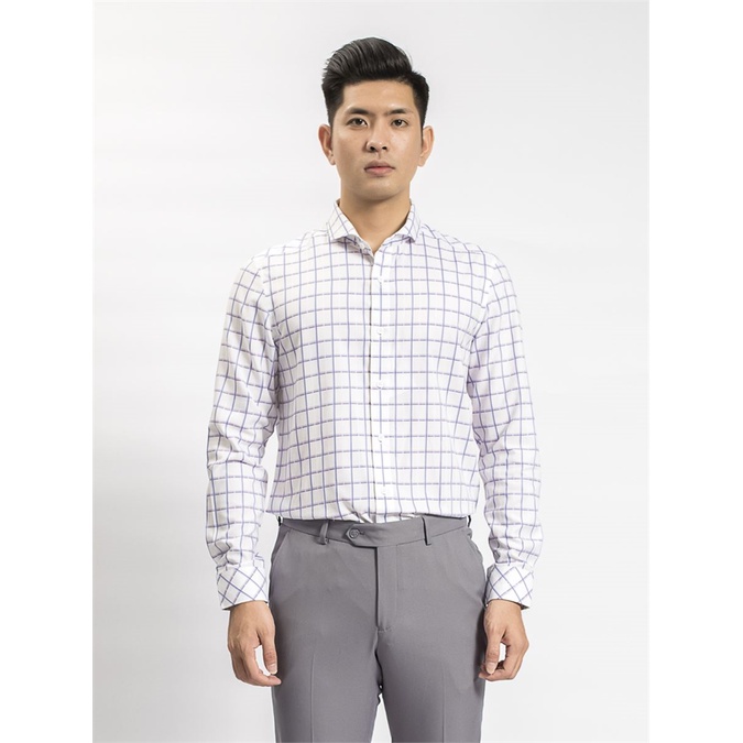 Áo sơ mi dài tay Aristino cổ độc đáo gọn gàng, sợi tre kháng khuẩn, from slim ALS61108