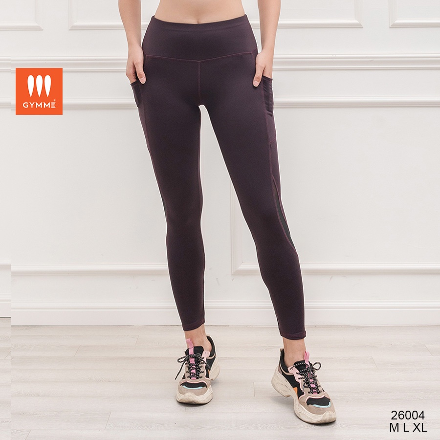 Quần legging nữ dài có túi phối lưới, đồ tập gym nữ gymme - 26004