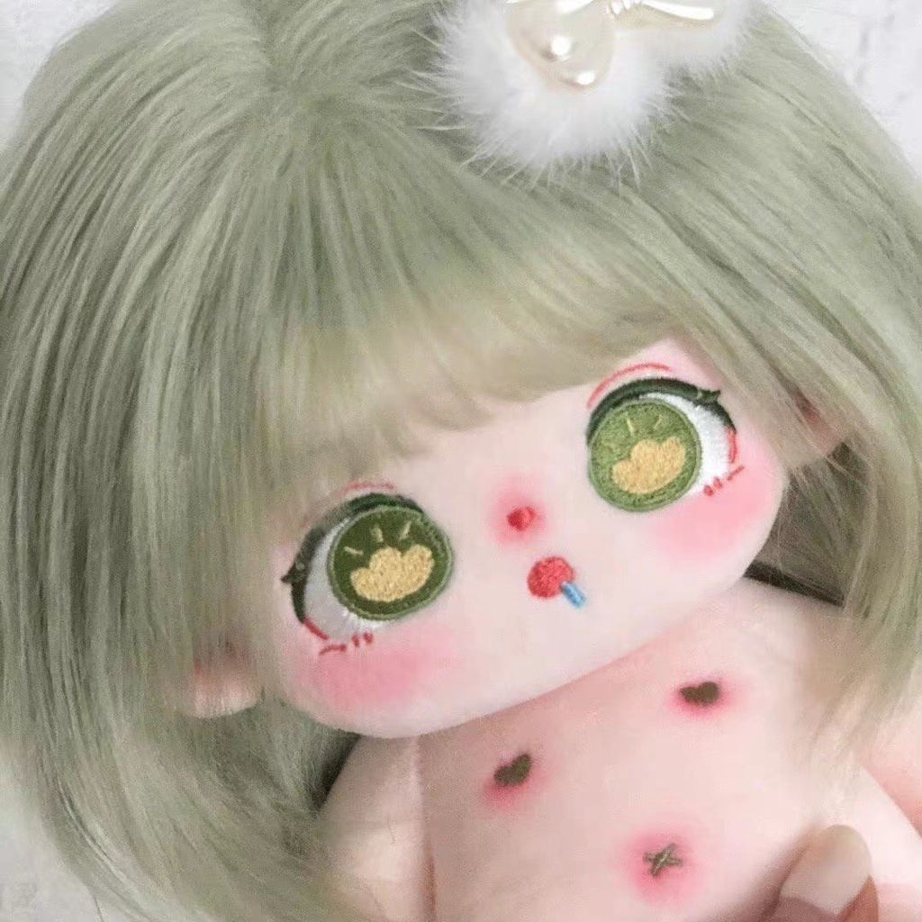 Búp Bê Nhồi Bông Cotton 20cm Màu Trắng Dễ Thương Cho Bé Gái