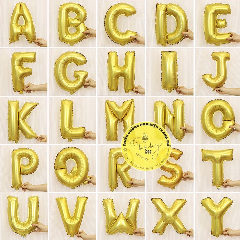 Bóng Chữ Cái Ghép Tên Theo Yêu Cầu Size 16inch
