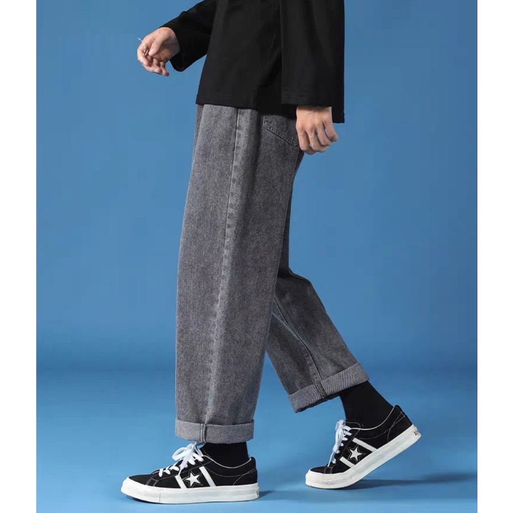 Quần Jeans Nam Baggy ống suông rộng Hottrend 2022