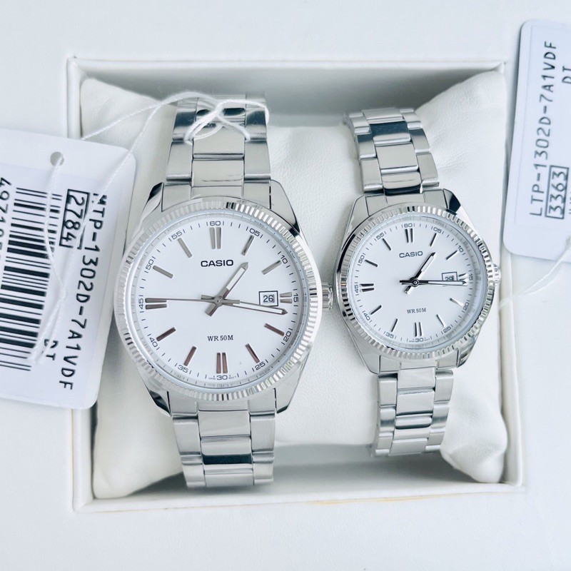 Đồng hồ kim nam nữ dây thép Casio MTP 1302D full silver | BigBuy360 - bigbuy360.vn