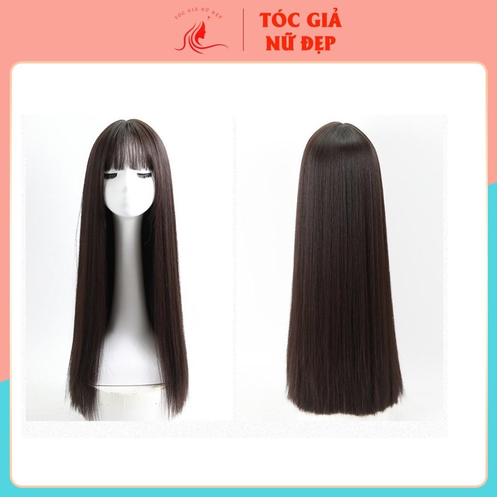 Tóc giả nữ đẹp nguyên đầu thẳng dài, tặng kèm lưới trùm tóc giả wig, z7007