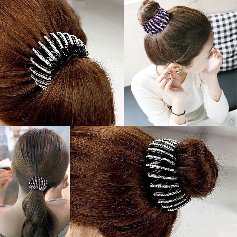 Kẹp búi tóc đính kim cương giả lấp lánh thời trang cho nữ