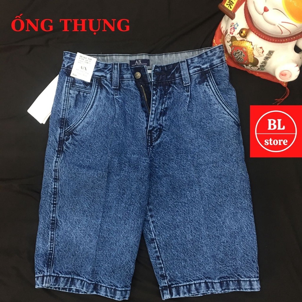 Quần bò ngố nam trung niên ống thụng ống đứng, quần sooc jean nam trung tuổi cao cấp bền đẹp