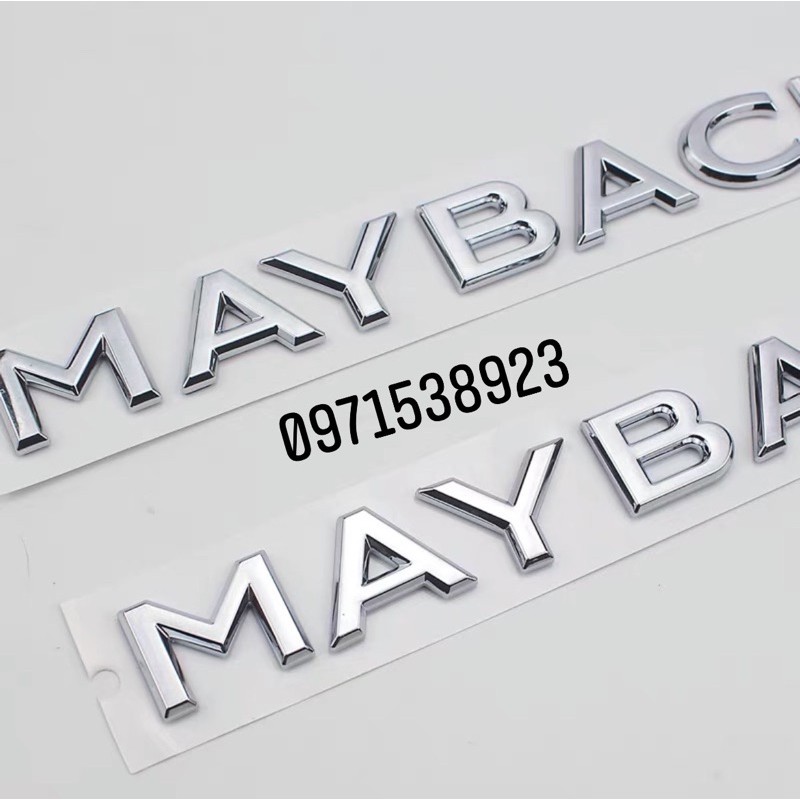 Logo chữ nổi MAYBACH S650 GLS 600 V12 dán thân xe mạ crom cao cấp như xịn