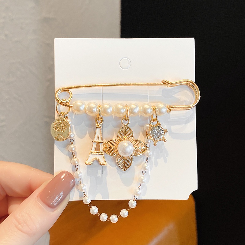 Trâm Cài Áo Hình Bông Hoa Đính Ngọc Trai Dễ Thương