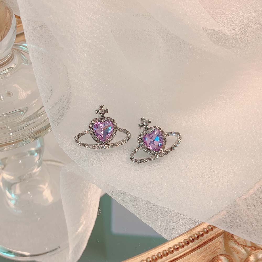 vòng cổ / Vòng Tay / Khuyên Tai Hình Trái Tim / Hành Tinh Màu Tím Thanh Lịch Thời Trang Cho Nữ