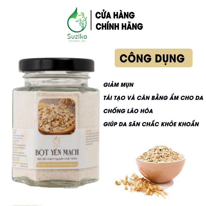 Bột Yến Mạch đắp mặt nạ hữu cơ nguyên chất 140G | 100% Organic SUZIKO