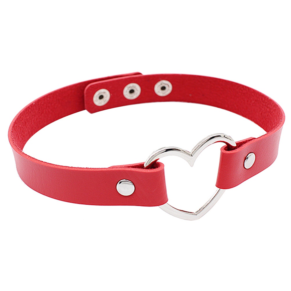 Vòng Cổ Choker Giả Da Mặt Trái Tim Thời Trang Cho Nữ