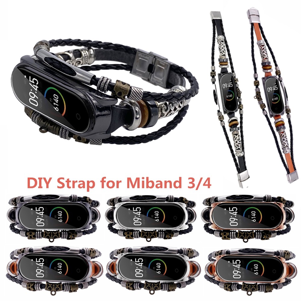 Đồng Hồ Dây Da Cho Xiaomi Mi Ban Nhạc 4 3 Ban Nhạc Vòng Tay Cho Mi Band 3 4 Dây Phụ Kiện Cho Mi ban Nhạc 3 Vòng Tay
