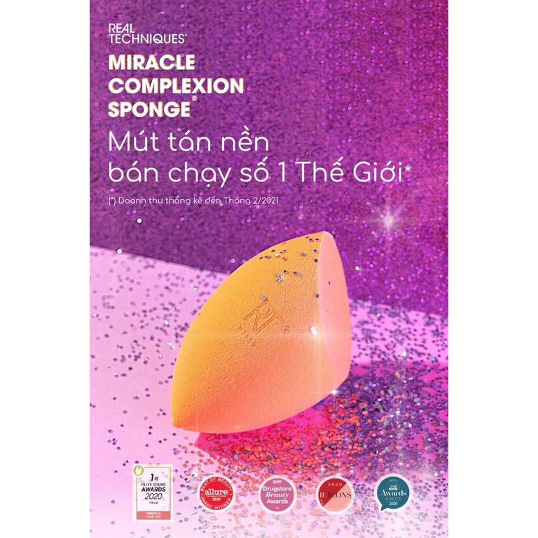 [Nhập khẩu chính hãng] Bông mút tán nền REAL TECHNIQUES Miracle Complexion Sponge®