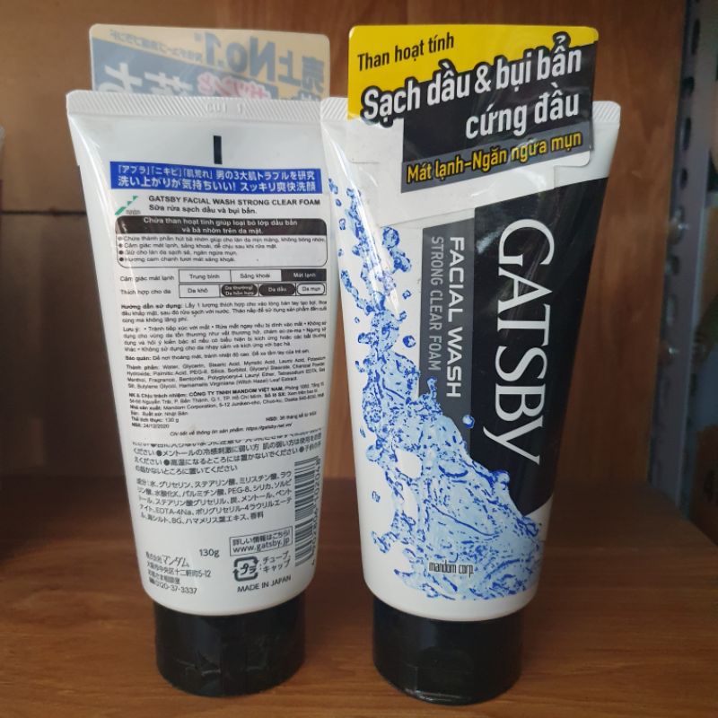 Sữa rửa mặt ngăn ngừa mụn,sạch sâu,sạch dầu Gatsby nhật 130gr