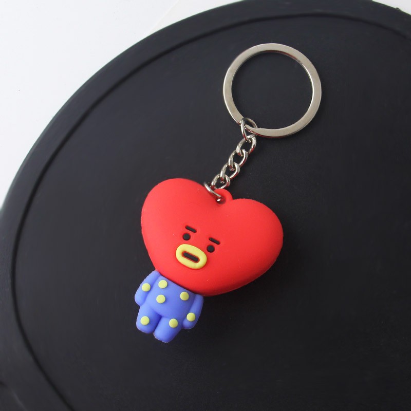 Móc khóa BT21, móc khóa silicon BTS có túi đựng