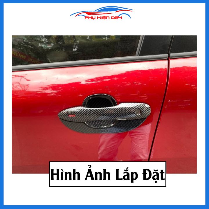 Ốp tay hõm Corolla Cross 2020-2021-2022-2023 vân cacbon, mạ crom chống trầy bảo vệ cửa xe ô tô