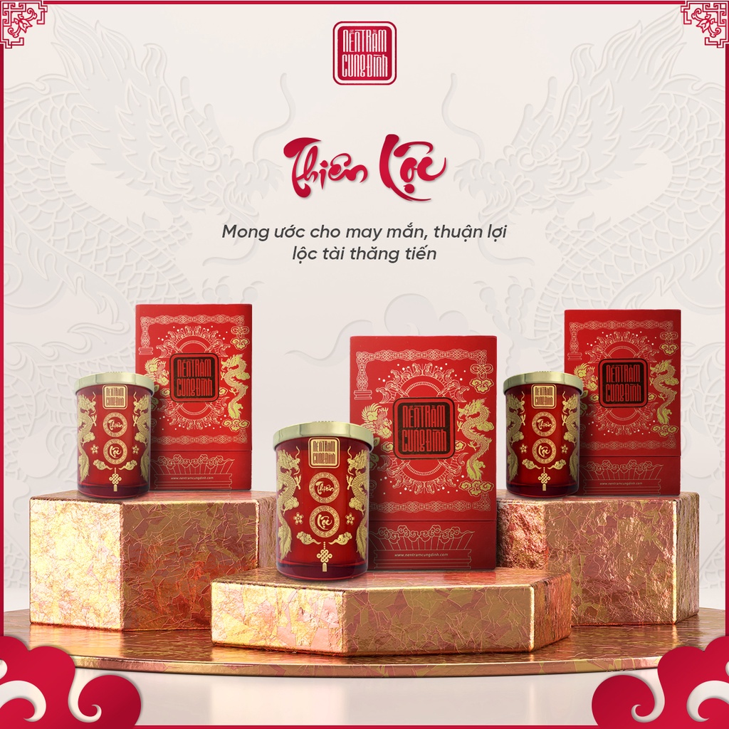 Nến trầm dâng hương cung đình lọ 250gr, an toàn & cao cấp