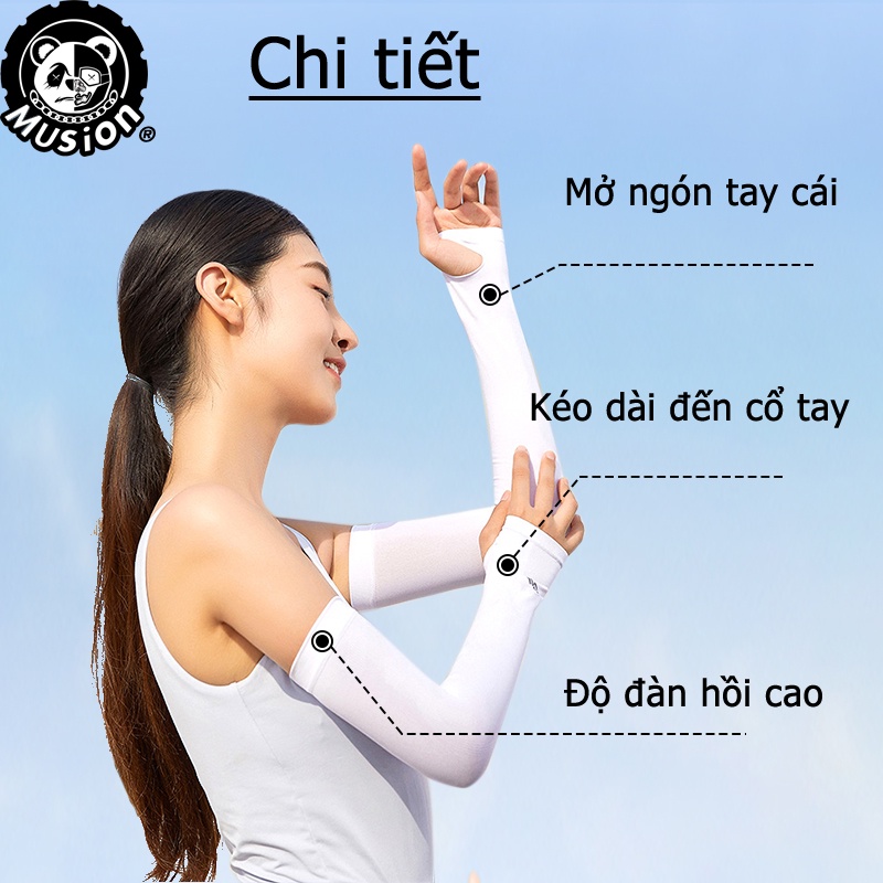 Musion- Bộ 2 Ống Tay Chống Nắng, Găng Tay Chống Nắng Xỏ Ngón Lets Slim Bao Tay Đi Phượt Siêu Mát Chống