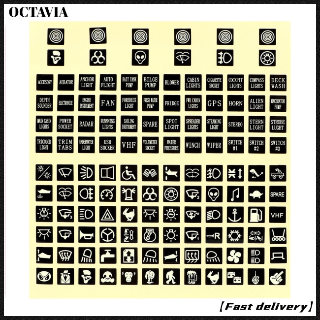 Đề can dạ quang dán bảng điều khiển công tắc xe hơi