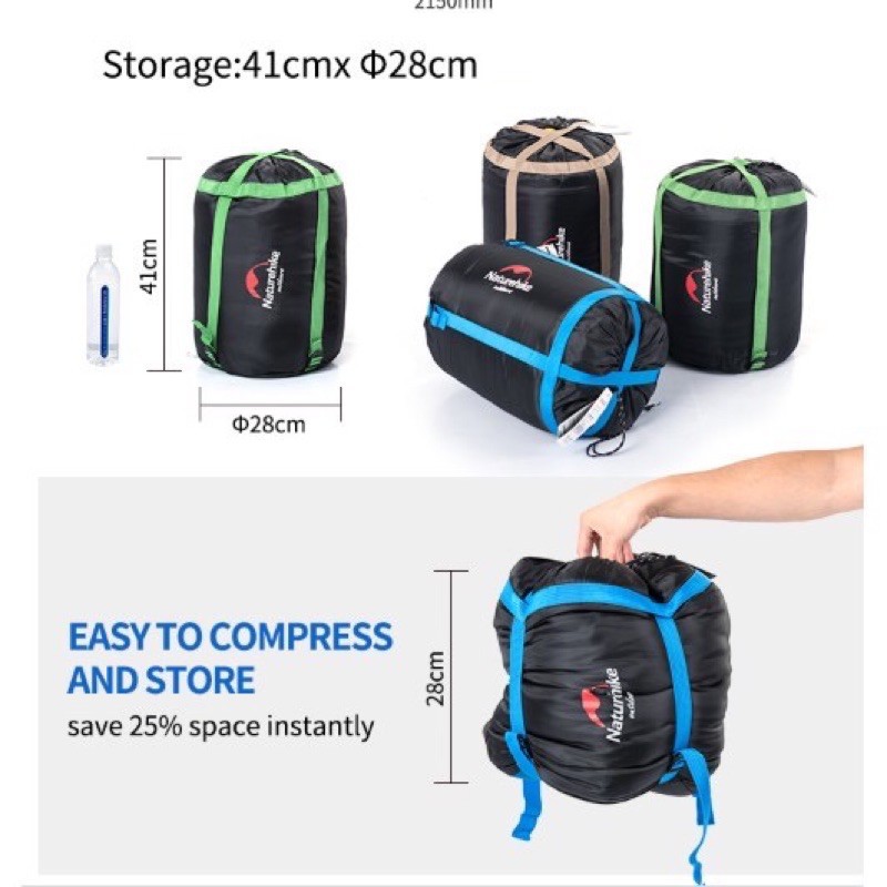 Túi ngủ naturehike campoutvn cắm trại du lịch dã ngoại đôi có gối gọn A156