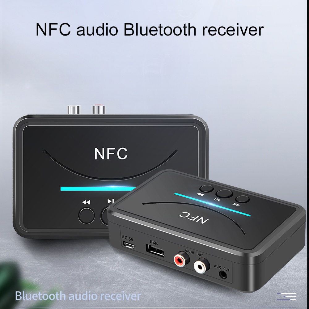 Thiết Bị Nhận Tín Hiệu Âm Thanh Bluetooth 5.0 Không Dây 3.5mm AUX RCA Jack A2DP Hifi Bt200Nfc Bluetooth 5.0