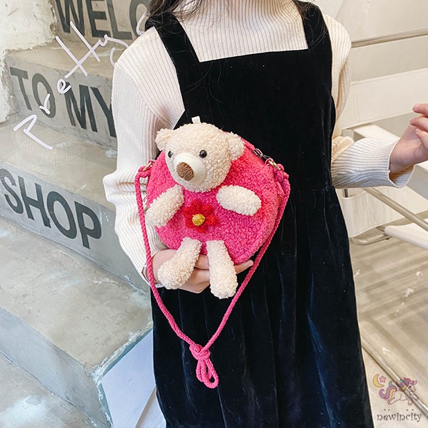 Túi đeo vai thiết kế gấu hoạt hình đáng yêu thời trang Hàn Quốc cho bé