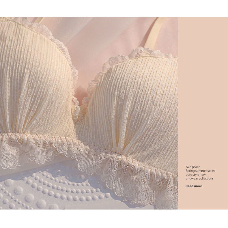 Set Đồ Lót Nâng Ngực Không Gọng Thép Phối Ren Quyến Rũ Cho Nữ