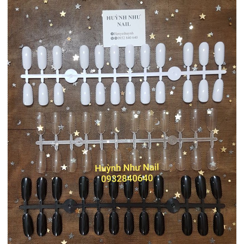 GÓI 10 VĨ - 240 MÓNG VẼ MẪU FORM TRÒN BẦU